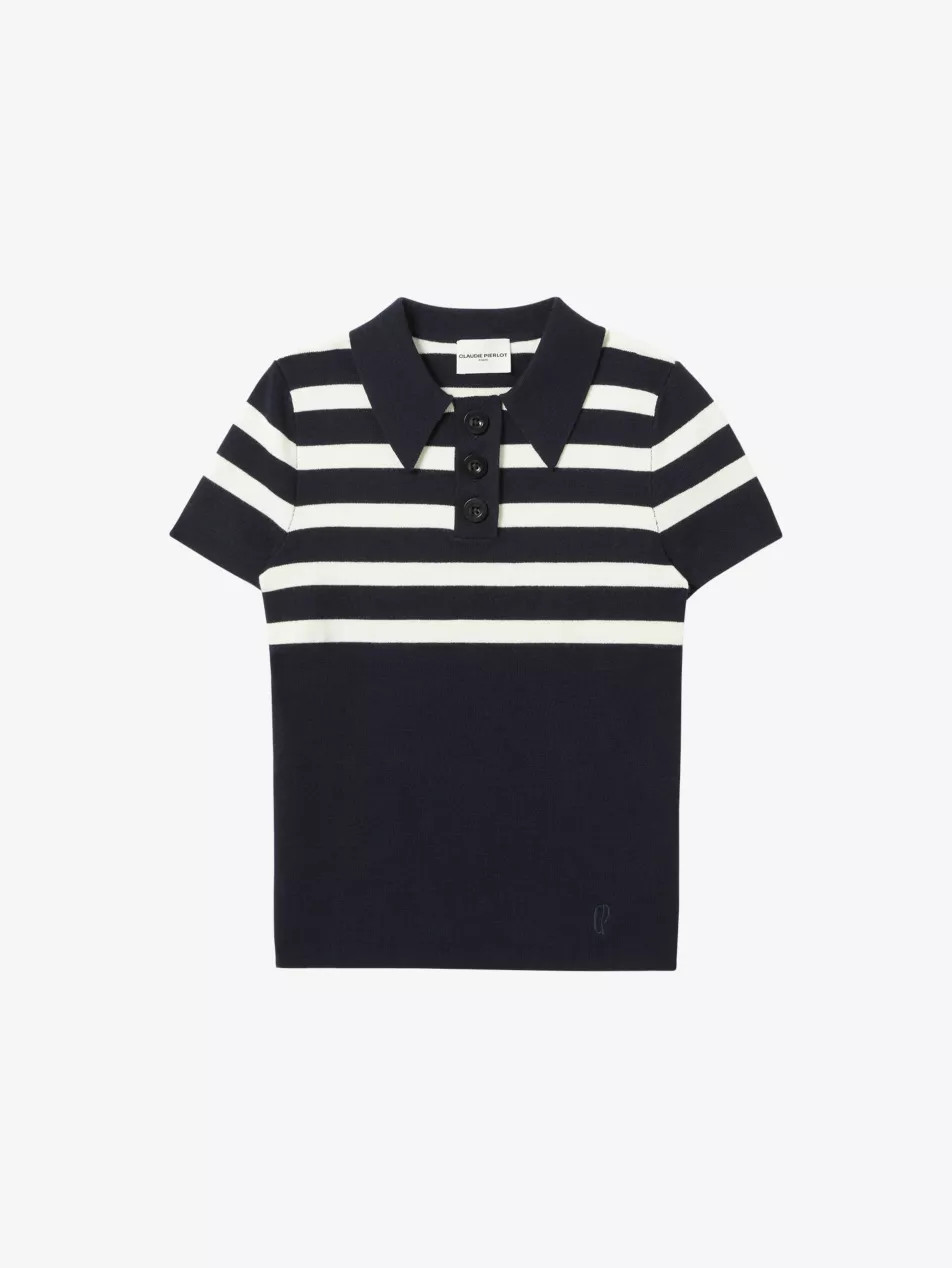 Striped Slim-Fit Stretch-Knit Polo Shirt | Selfridges