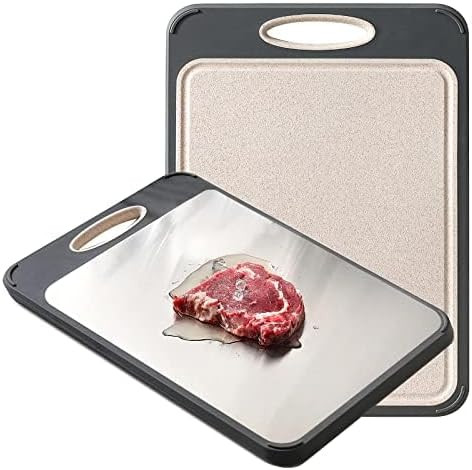 Cutting Board Double Sided, GUANCI Large Size 16”×11”, 304 Stainless Steel Cutting Board for... | Amazon (US)