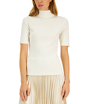 Petite Elbow-Sleeve Turtleneck Sweater | Macy's