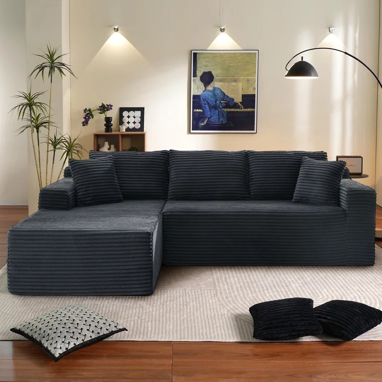 Muumblus Modular Sectional Sofa, Oversized L-Shape Cloud Couch, Modern Corduroy Sleeper Couches f... | Walmart (US)
