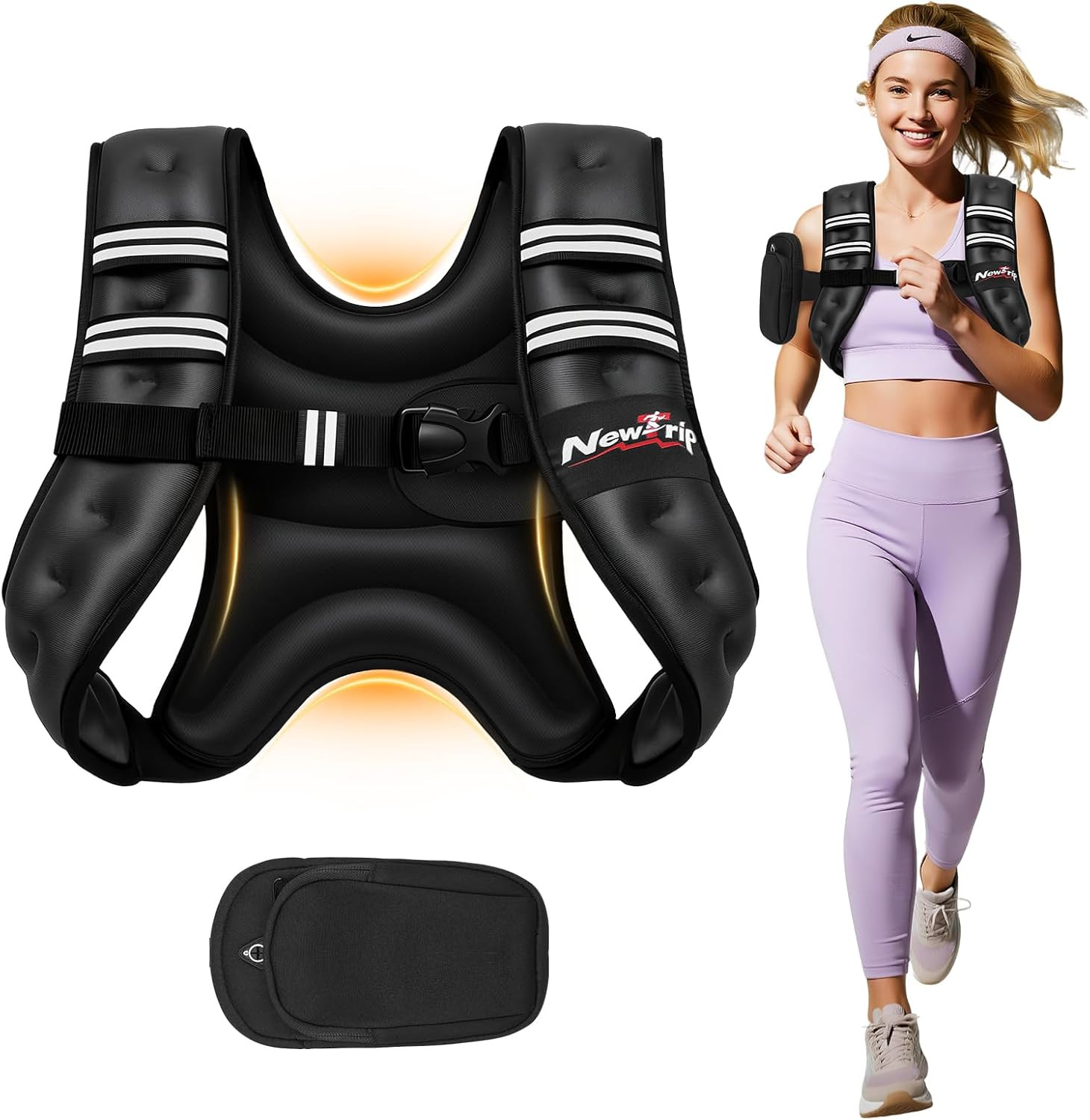 Weighted Vest Women & Men - 5lbs/8lbs/10lbs/12lbs/15lbs/20lbs/25lbs/30lbs Adjustable Weight Vest ... | Amazon (US)