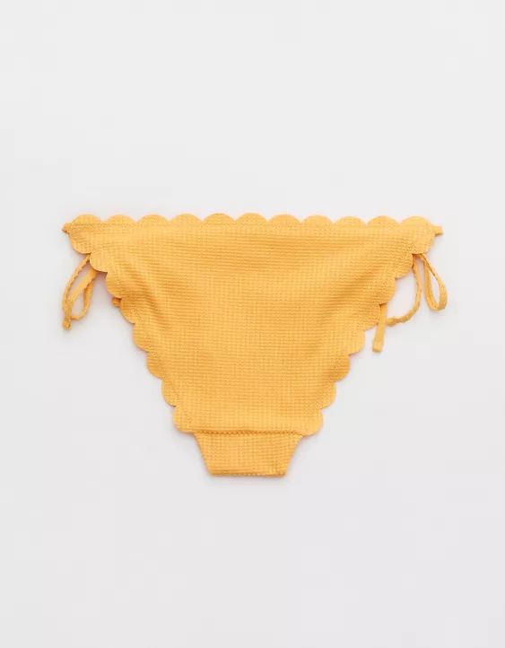 Aerie Waffle Scalloped String Cheeky Bikini Bottom | Aerie