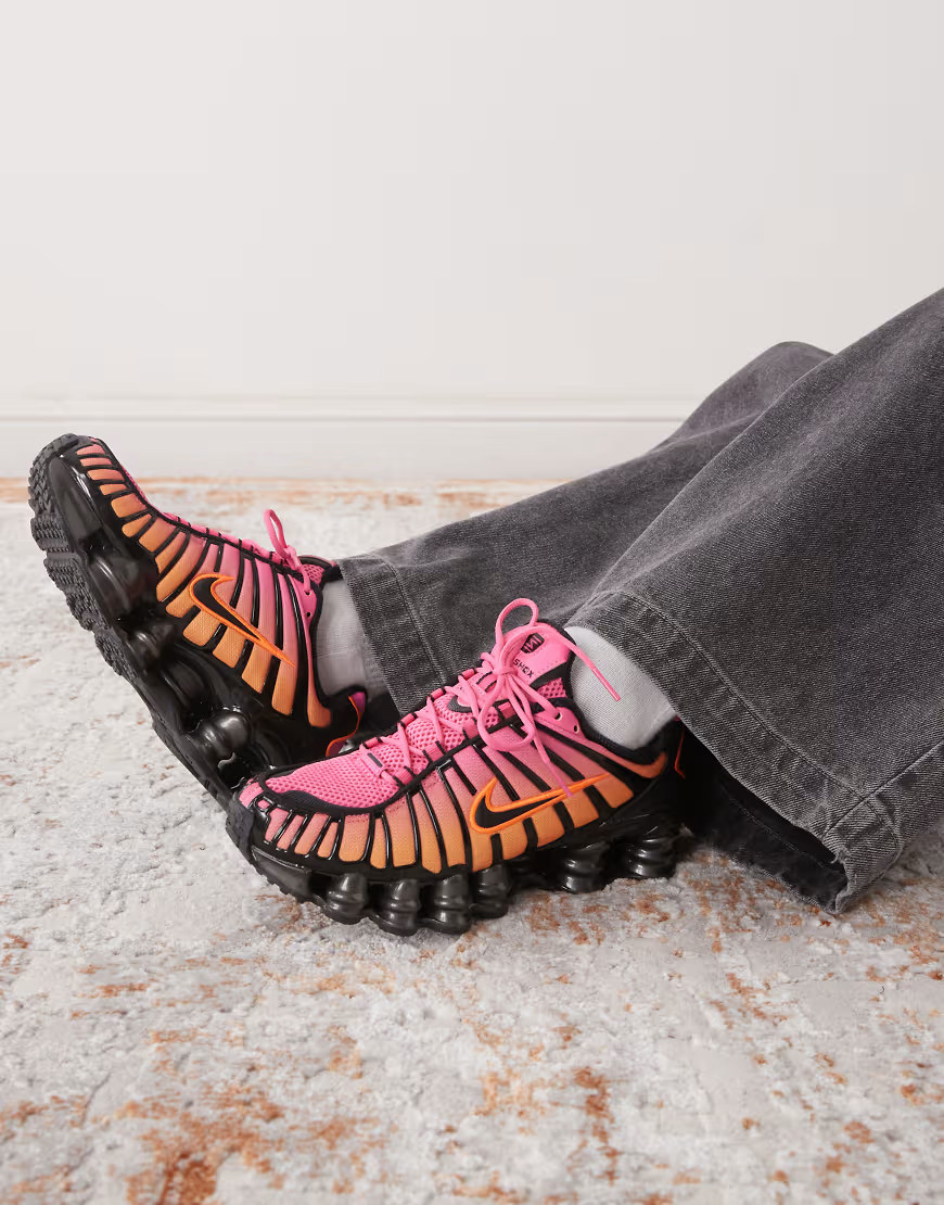 Nike Shox TL sneakers in black, pink and orange | ASOS (Global)