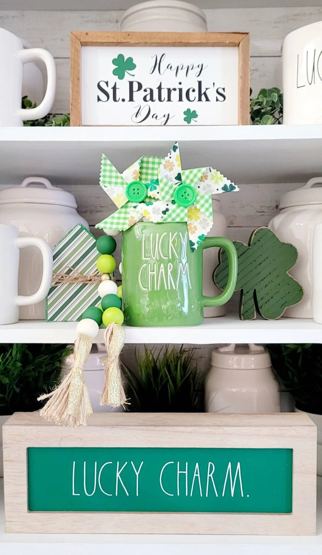 Bright Green W/ GOLD Pinwheels, SET OF 2, Shamrock Decor, Pinwheels, St Patrick Decor, St. Patty'... | Etsy (US)