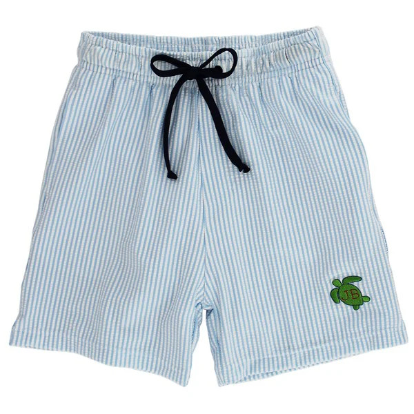 Board Short - Blue Stripe Seersucker | The Bailey Boys