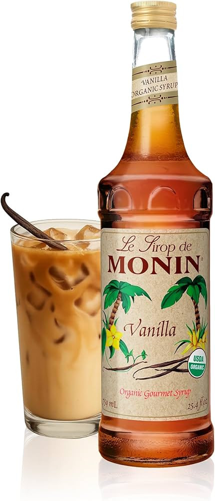 Monin - Organic Vanilla Syrup, Naturally Smooth Sweetness, Great for Coffee, Shakes, and Cocktail... | Amazon (US)