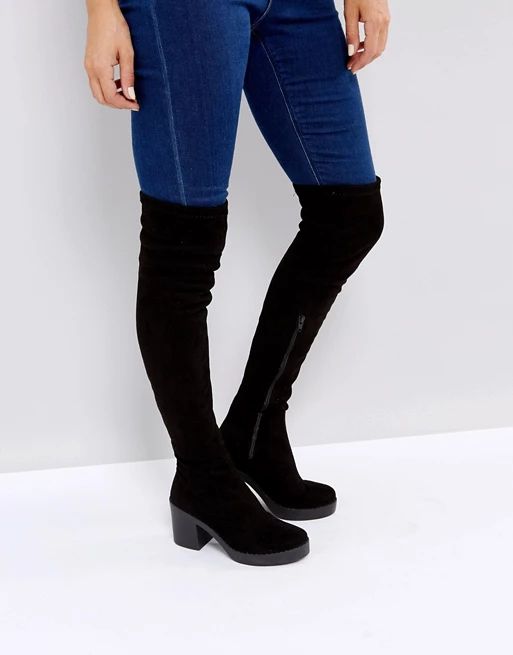 Miss Selfridge Over The Knee Platform Boot | ASOS UK