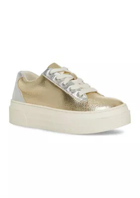 Steve Madden Youth Girls Studio Metallic Sneakers, Gold, 2M Big Kid | Belk