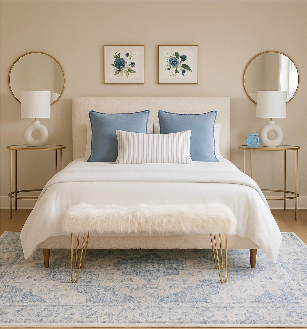 White, Blue & Gold Accents Bedroom Design Inspiration 

Teenage girl bedroom, master bedroom, college girl apartment, blue bedroom, gold home accents, blue home decor, neutral home decor, trendy home finds, modern bedroom, bedroom makeover

#LTKHome