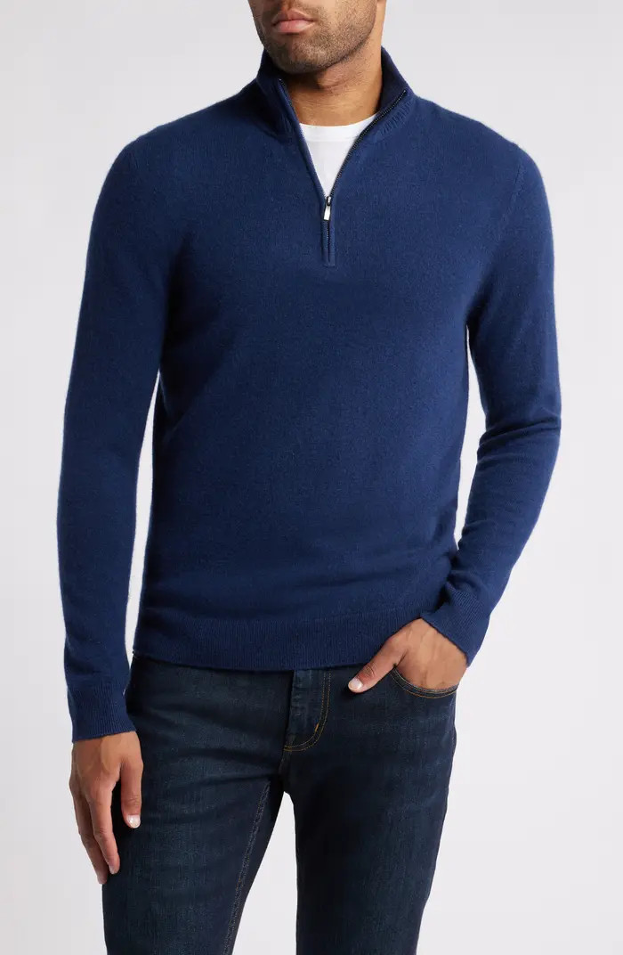 Nordstrom Cashmere Quarter Zip Pullover Sweater | Nordstrom | Nordstrom