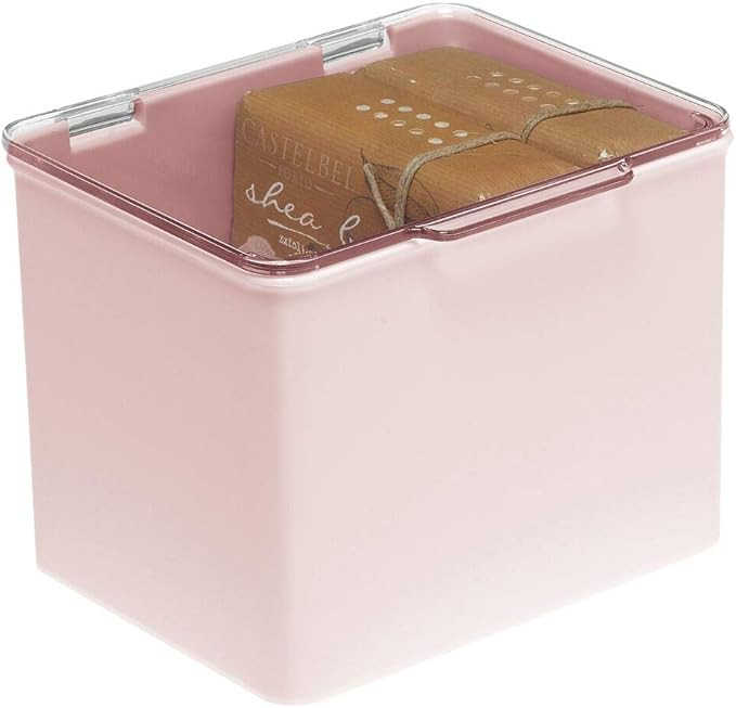 mDesign Plastic Stackable Household Storage Container with Lid - Organizer for Entryway, Closet, ... | Amazon (US)