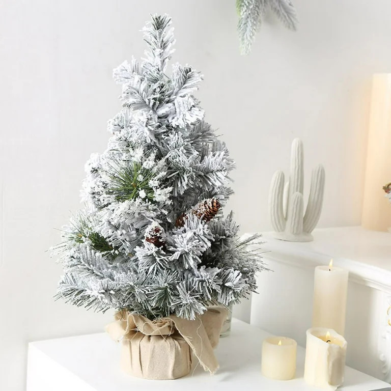 Mini Flocked Christmas Trees Small Christmas Tree with Snow Artificial Tabletop Christmas Tree Re... | Walmart (US)