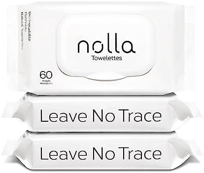 Nolla Flushable Wipes - 100% Plant-Based and Biodegradable - Soft, Unscented + Soothing Aloe and ... | Amazon (US)