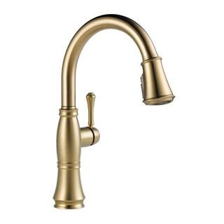 Cassidy Gold Single-Handle Pull-Down Sprayer Kitchen Faucet in Lumicoat Champagne Bronze | The Home Depot