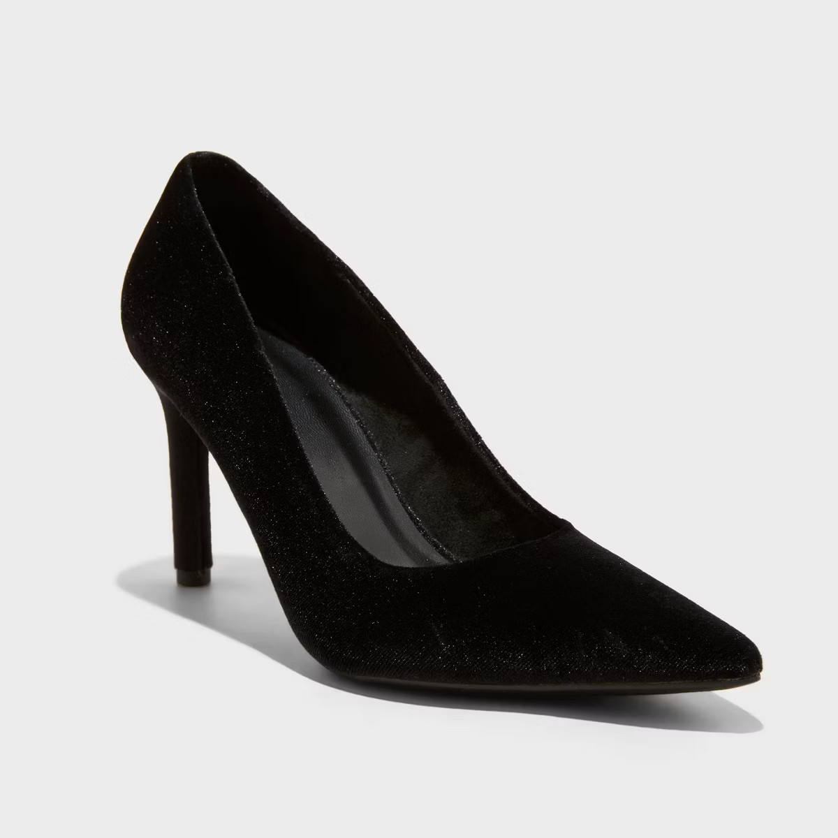 Women's Tara Velvet Pointed Toe Pumps with Memory Foam Insole - A New Day™ Jet Black 9.5 | Target