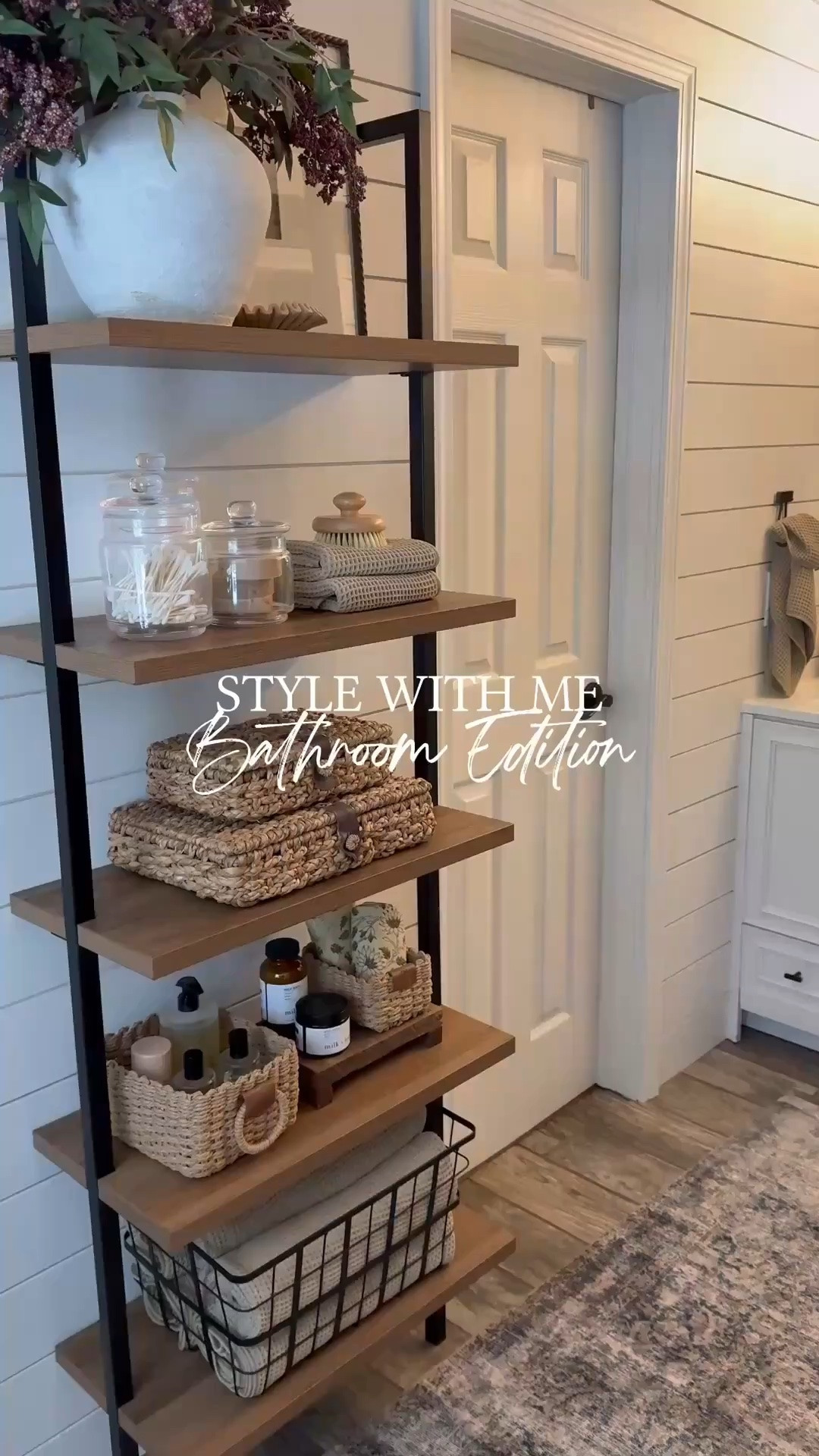 Bathroom Shelf Styling Staples
Follow @farmtotablecreations on Instagram for more home finds & styling inspo.

A little shelf styling can go a long way in creating a calm, collected bathroom space. I mixed natural textures—woven baskets, glass jars, soft waffle towels—for a functional yet pretty setup that keeps all the essentials close. From self-care staples to extra towels, every layer adds warmth and purpose.

#bathroomdecor #bathroomstyling #neutralhome #shelfie #bathroomorganization #ltkbathroom #ltkfinds #shelfstyling #bathroomdetails #homestyle #shelforganizing

#LTKHome #LTKSaleAlert
