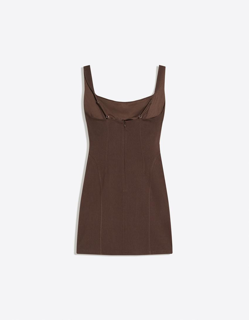 Mini bengaline strappy dress - Women | Bershka GB