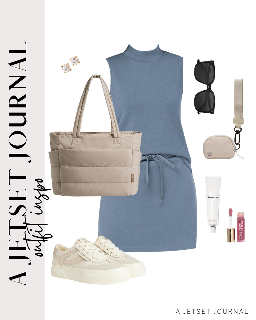 You can pair this blue-gray Casly Lamiit tennis outfit easily with Sam Edelman sneakers. This BAGSMART tote bag and SOJOS sunnies go well with this fit, too! Complete the look with these stud earrings and Milani Fruit Fetish Lip Oil.

#LTKSeasonal #LTKSaleAlert #LTKTravel
 

 