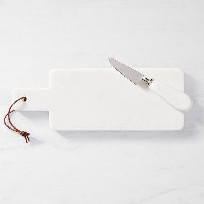 Williams Sonoma x Mark & Graham Marble Rectangular Cheese Board with Cheese Knife | Williams-Sonoma