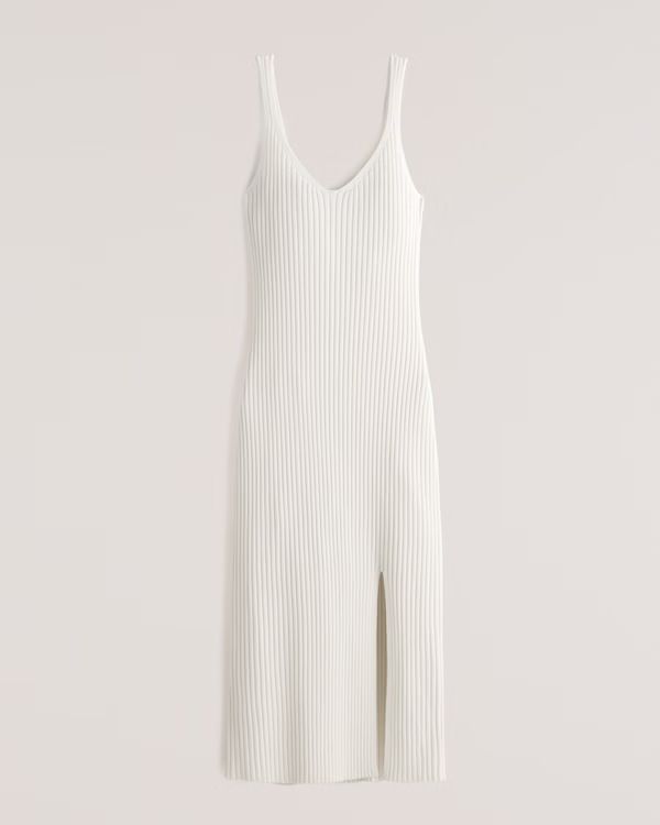 V-Neck Slip Midi Sweater Dress | Abercrombie & Fitch (US)