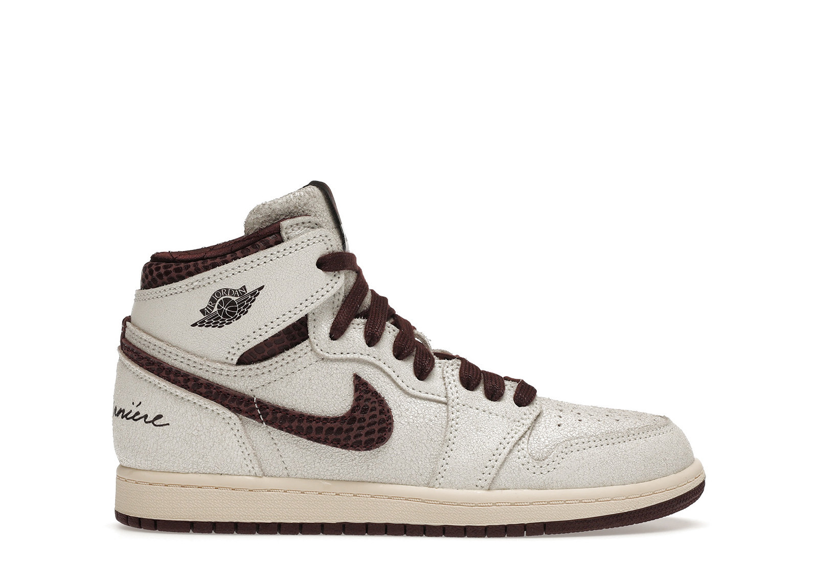Jordan 1 Retro High OG A Ma Maniére Sneakers in Sail/Burgundy Crush | StockX