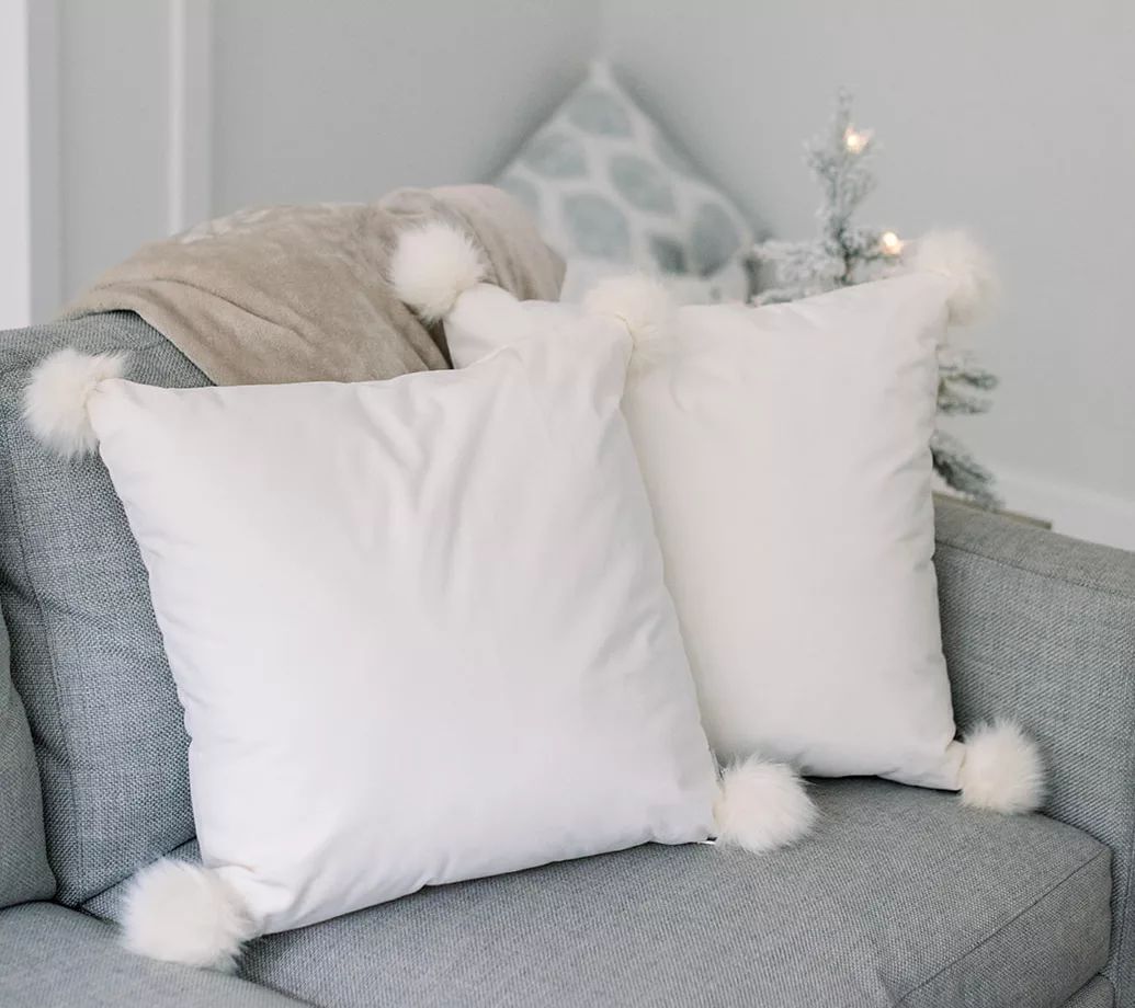Decorative Set of 2 20" Pillows w/ Pom-Poms by Lauren McBride | QVC
