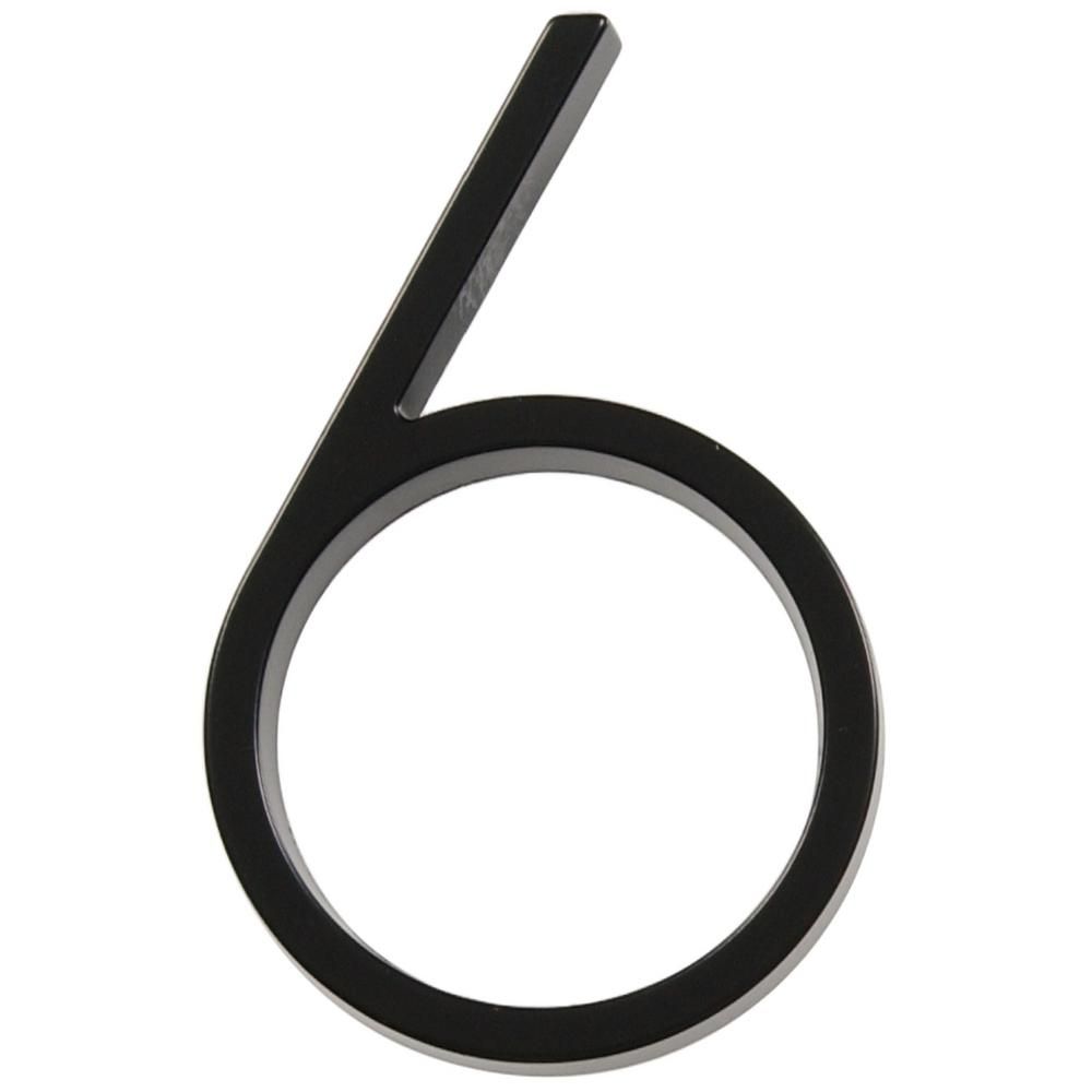 5 in. Elevated Black Number 6 | The Home Depot