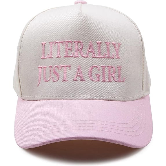 Funky Junque Kids Trucker Hat Baseball Cap - Literally Just a Girl - Rose/Beige (Small - 12-24 Mo... | Walmart (US)