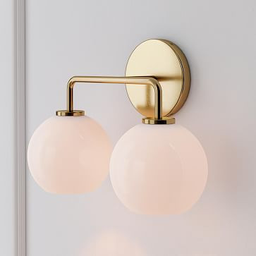 Sculptural 2-Light Globe Sconce - Milk | West Elm (US)