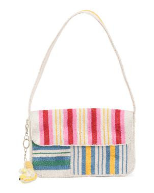 Striped Beaded Bag With Charm | TJ Maxx