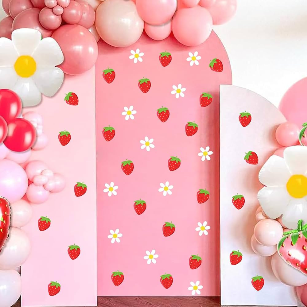 48pcs Strawberry Stickers for Balloon Arch Strawberries Theme Party Signs for Backdrop Kitchen Fr... | Amazon (US)