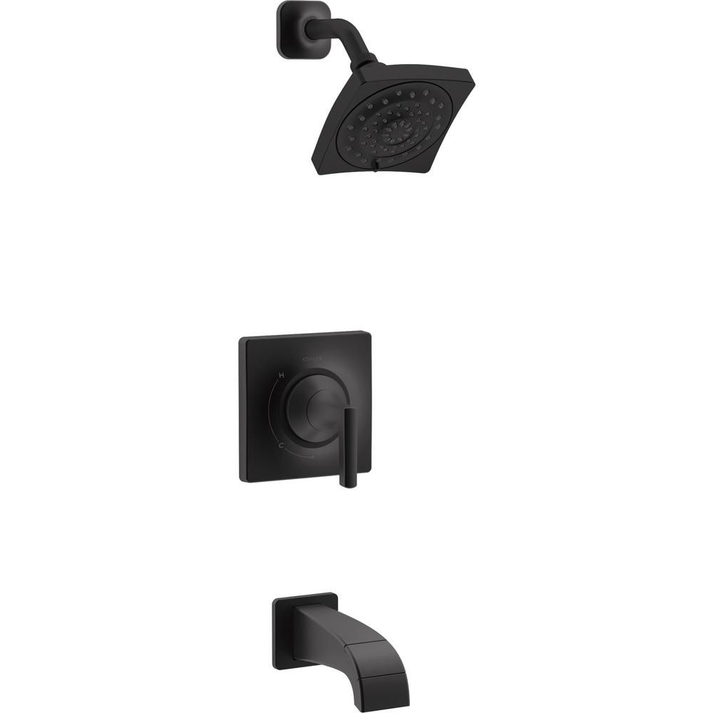 Katun Single-Handle 3-Spray Tub and Shower Faucet in Matte Black (Valve Included) | The Home Depot