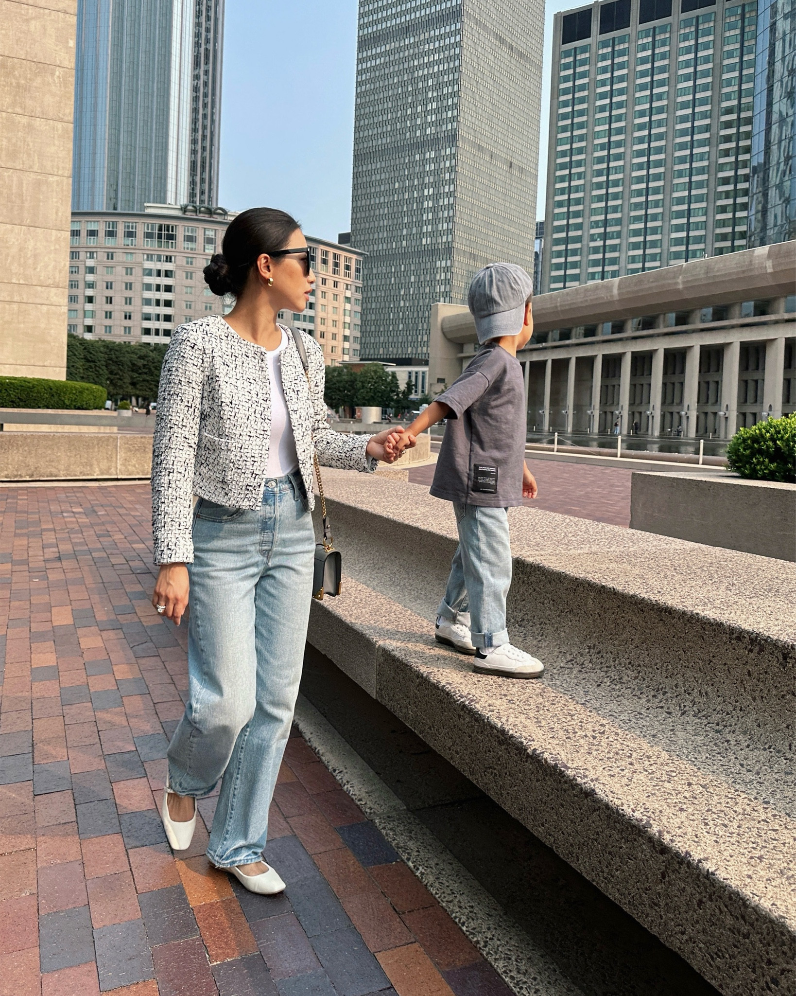 30% off at Levi’s! 
Mom & son outfits with Rio 

• Levi’s Ribcage jeans in 24 x 27 - one of my favorite Levi’s styles. True to the name, the Ribcage has an ultra high rise and a more relaxed straight leg that is cropped on the model but full length on me. 

“In the middle” is my most worn ribcage wash 

• Dolce Vita flats 5.5 - some of my most worn flats

• Old express tweed jacket, linked similar from Mango where they’re having m a sale right now !

On Rio: 

•Gap baggy jeans with a pull on waist 

• Zara tee and sneakers not linkable 

#LTKkids #LTKfamily
Mommy and me , toddler boy 

#LTKSeasonal #LTKFindsUnder100