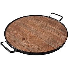 Thirteen Chefs Wine Barrel Inspired Serving Tray and Charcuterie Board with Handles, 20" Round Wo... | Amazon (US)