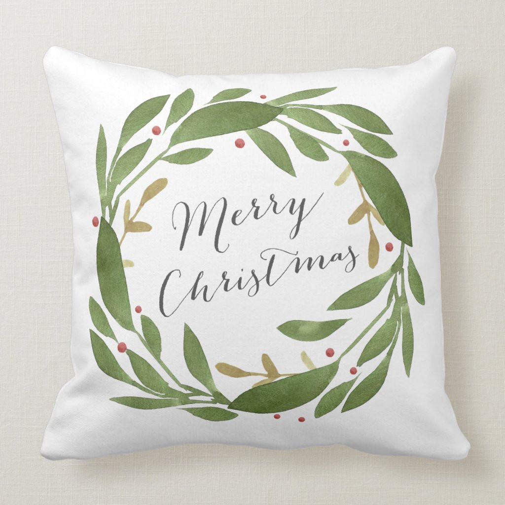Winter Sprigs Christmas Pillow | Zazzle