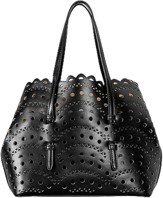 Hollow Out Small Basket Bags for Women PU Leather Handbag with Inner Bag Shoulder Crossbody Bag f... | Amazon (US)