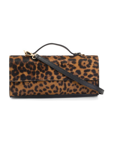 Made In Italy Leather Top Handle Clutch | TJ Maxx