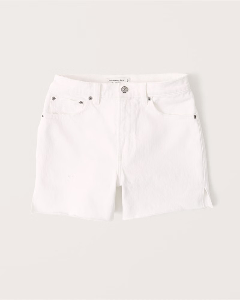 Curve Love High Rise 4 Inch Mom Shorts | Abercrombie & Fitch (US)