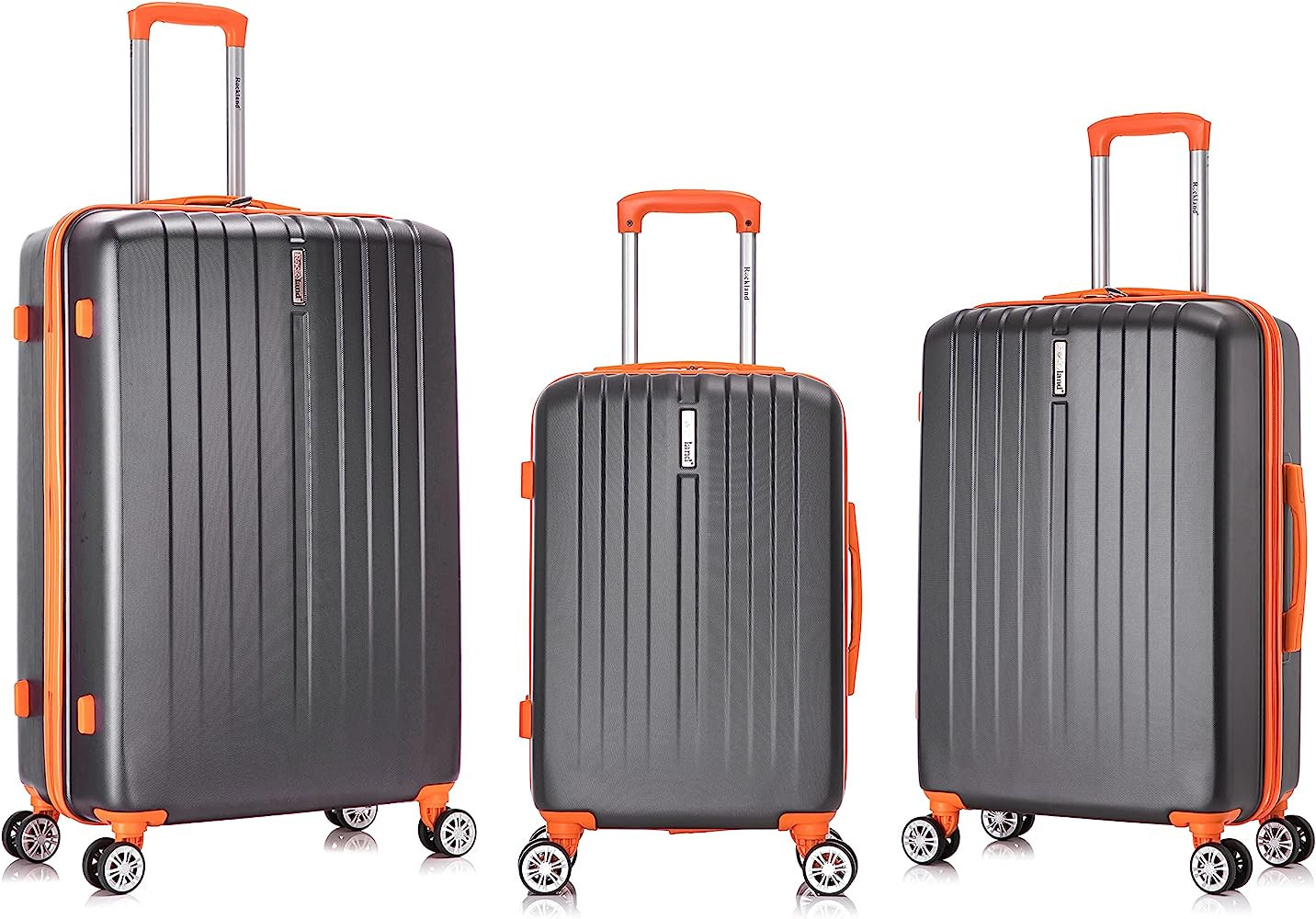 Rockland Malibu Hardside Expandable Spinner Wheel Luggage, Charcoal, 19", 24", 28" | Amazon (US)