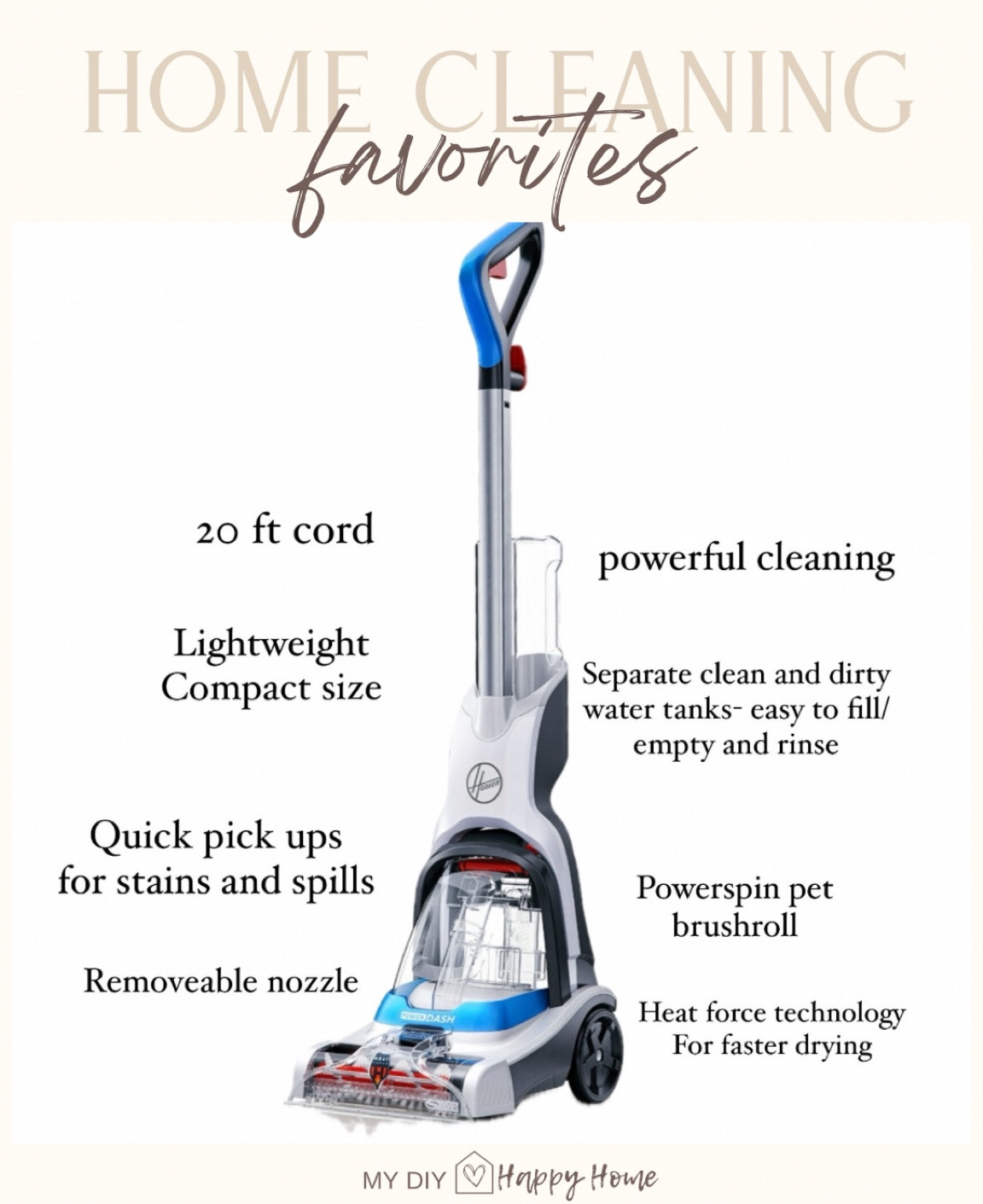 I use  this on all my area rugs, great for carpets too! 

Compact design
Lightweight
Easy to fill, empty and clean 
20 ft power cord 
Heat force technology for faster drying


#cleaningfinds 


#LTKFindsUnder100 #LTKSaleAlert #LTKHome