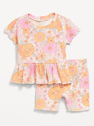 Disney© Ribbed Lettuce-Edge Top and Shorts Set for Baby | Old Navy | Old Navy (US)