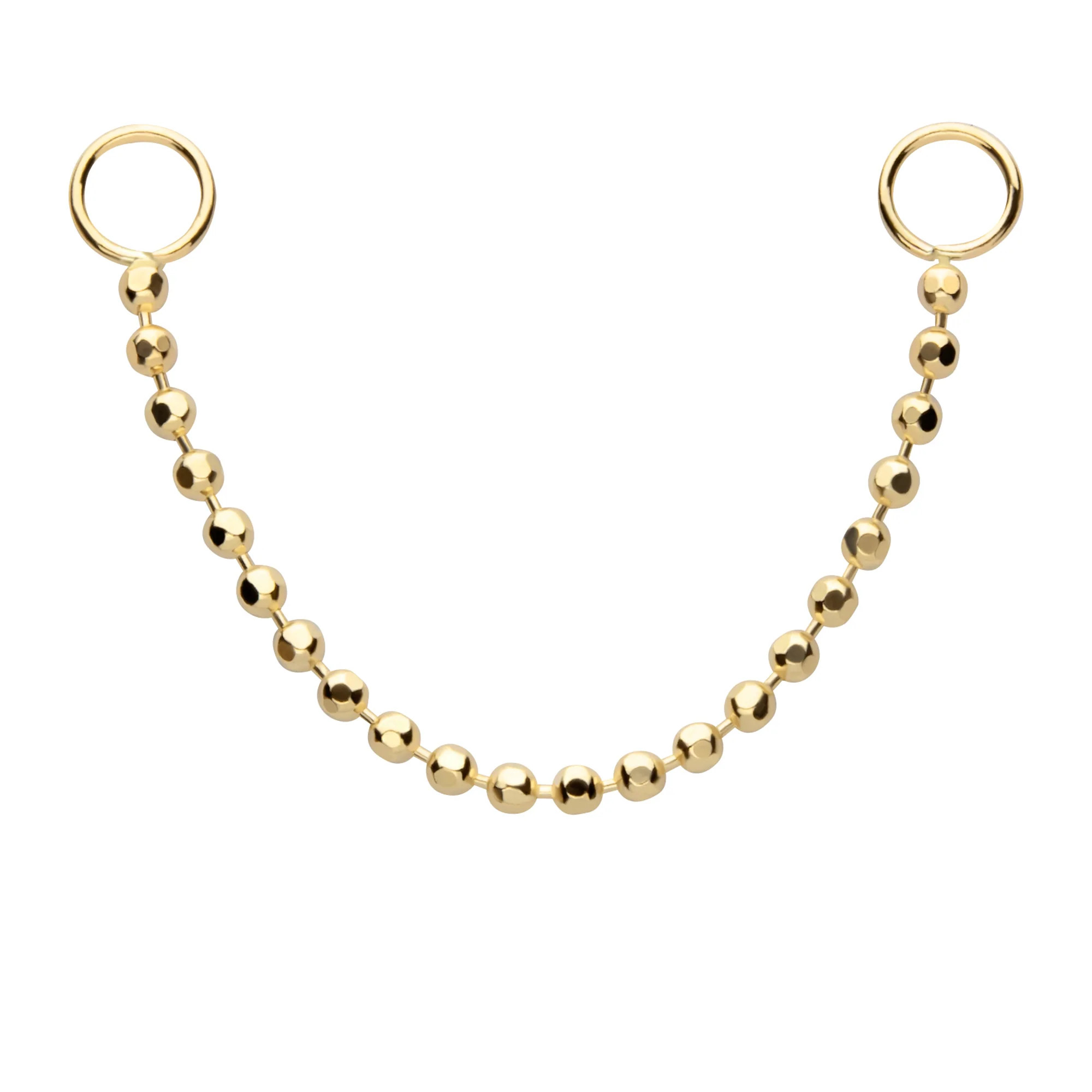 14k Gold Beaded Chain | Pierced by Ash Design