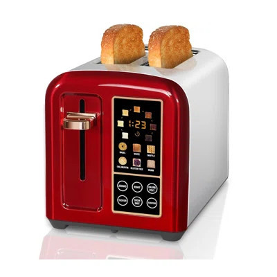 Toaster 2 Slice, Stainless Toaster Lcd Display&Touch Button, 50% Faster Heating Speed, 1.4'' Wide Slots Toaster, 4 Basic+More Timer Functions, Removab | Wayfair North America