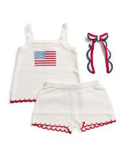 Toddler Girls 2pc Crochet Tank And Shorts Set With Ribbon Bow | TJ Maxx