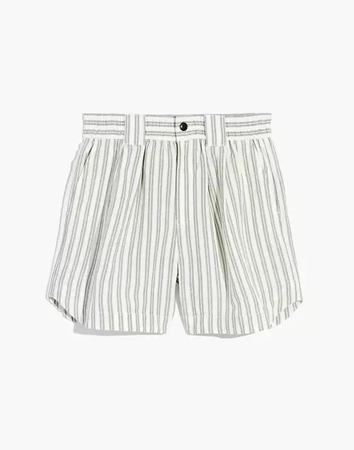 Linen-Blend Curved-Hem Shorts in Stripe | Madewell