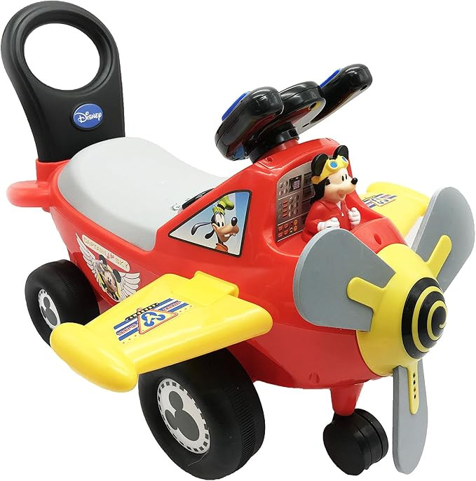 Kiddieland Disney Mickey Mouse Plane Light & Sound Activity Ride-On, 20.5" x 18" x 15.375" | Amazon (US)