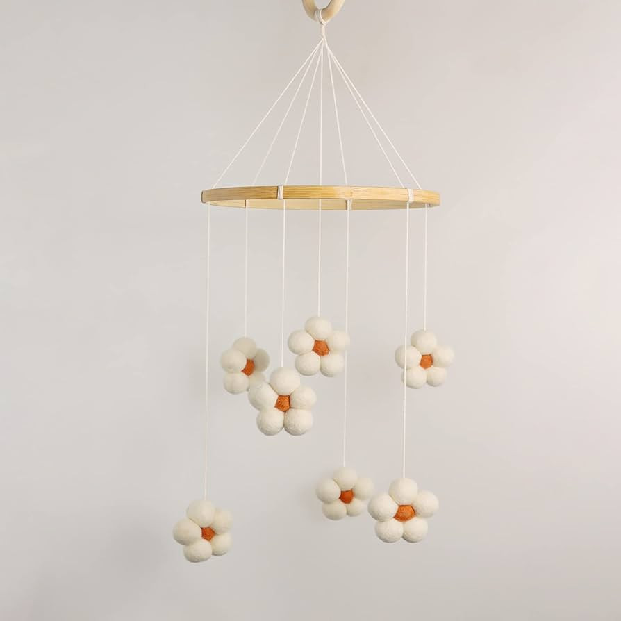 Baby Mobile for Crib - Felt Flower Mobile - Flower Baby Mobile - Boho Crib Mobile - Boho Nursery ... | Amazon (US)