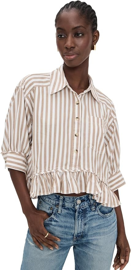 Free People Women's Bailey Stripe Shirt | Amazon (US)