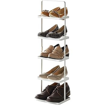 Yamazaki 2478 TOWER Schuhregal, weiß, Stahl, Minimalistisches Design, 22 x 18 x 77,5 cm (LxBxH) | Amazon (DE)
