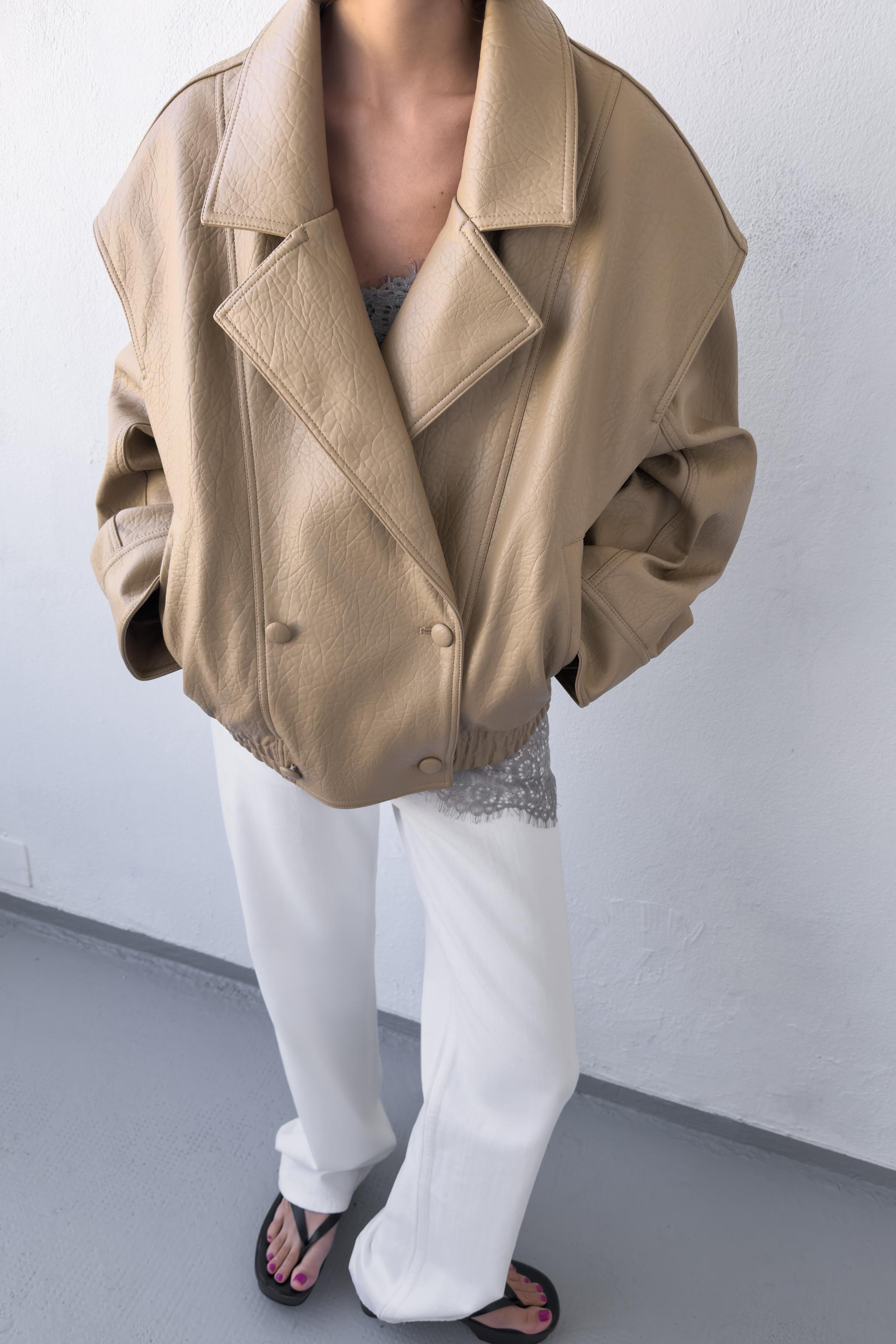 FAUX LEATHER BOMBER JACKET | Zara US